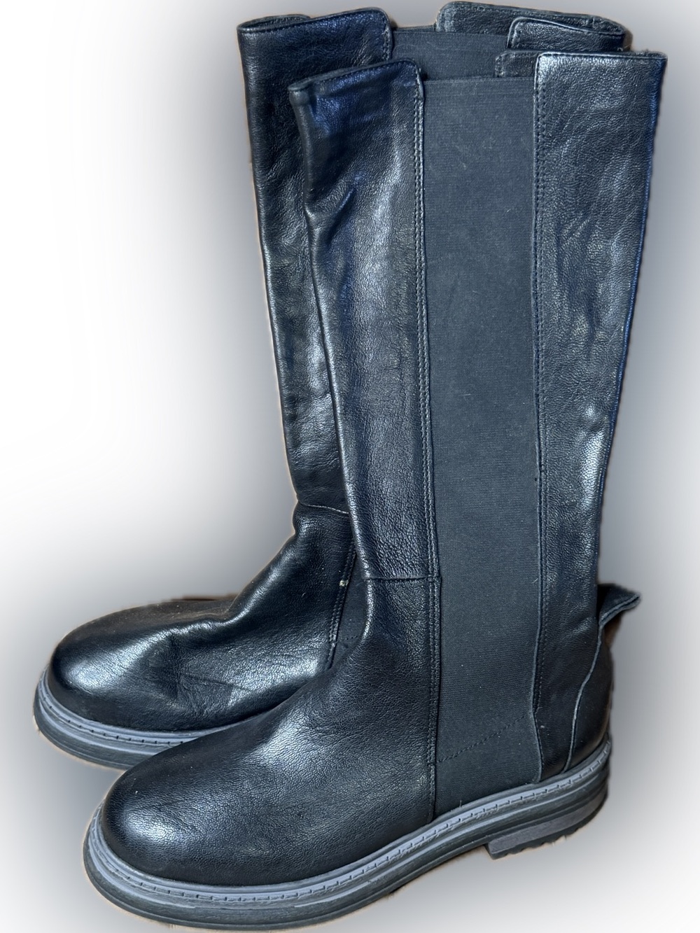 Emanuele Crasto Black Leather Boots nwt